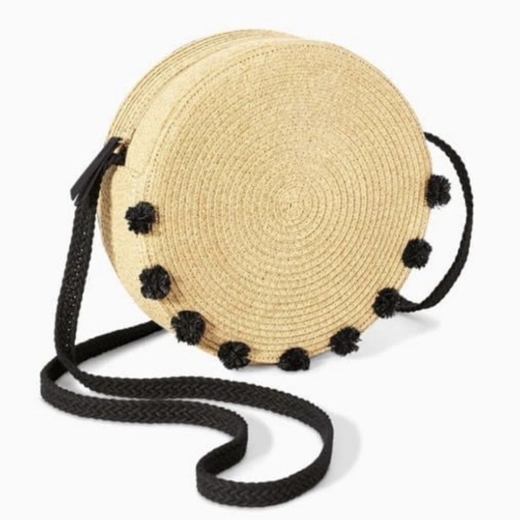 Stella & Dot Handbags - STELLA & DOT Stella and Dot Tilda crossbody Purse Round Straw With Silk Lining